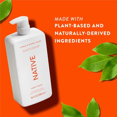 Native Body Wash for Men &amp; Women Citrus &amp; Herbal Musk Sulfate Free with Pump 36 fl oz - Imperfect Container by This is Beauty US