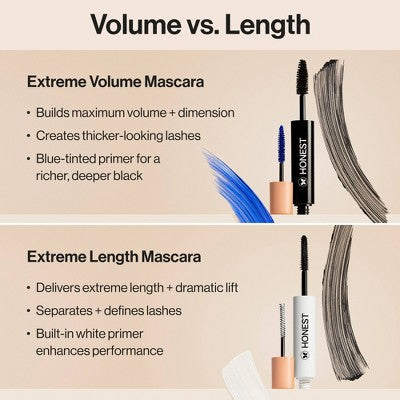 Honest Beauty Extreme Volume Mascara + Bold Lash Primer Black 0.27 fl oz - Imperfect Box by This is Beauty US
