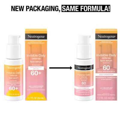 Neutrogena Invisible Daily Defense Sunscreen Face Serum SPF 60 1.7 fl oz - New