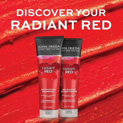 John Frieda Radiant Red Red Boosting Shampoo for Red Hair, Hair Color Protectant for Shades Red 8.3 fl oz - Imperfect Container by This is Beauty US