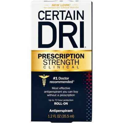 Certain Dri Prescription Strength Clinical Anti-Perspirant Roll- On 1.2Oz - New