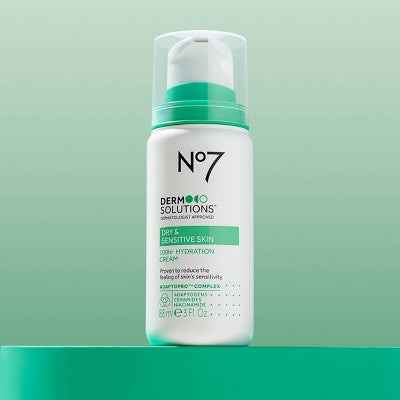 No7 Derm Solutions 100HR Hydration Cream Moisturiser Dry &amp; Sensitive Skin 3oz - Imperfect Container