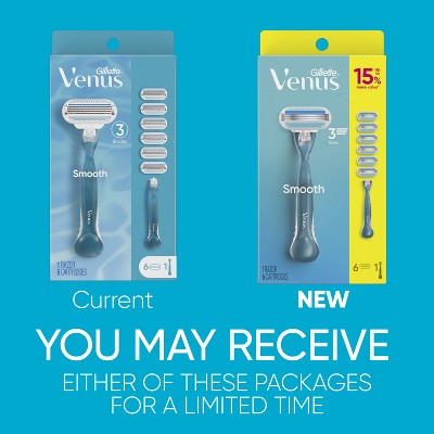 Venus Smooth Value Pack Razor Handle + 6 Blade Refills - Missing Box by This is Beauty US