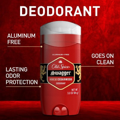 Old Spice Red Collection Solid Deodorant for Men Swagger Scent Aluminum-Free 2pk/3oz - Imperfect Box by This is Beauty US