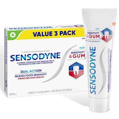 Sensodyne Sensitivity Gum and Enamel Mint Toothpaste 2.3oz/3pk - Imperfect Box