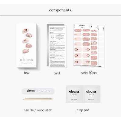 Ohora Gel Nail Gem Line Coco Tweed 30ct - New