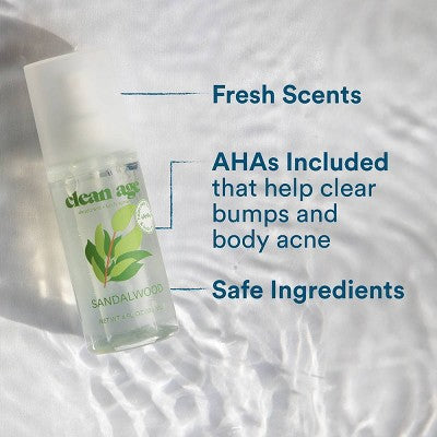 Clean Age Sandalwood AHA Deodorant + Body Spray for Teens 4 fl oz - New by This is Beauty US