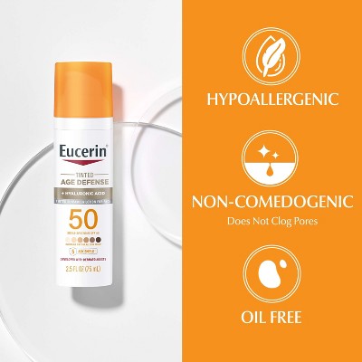 Eucerin Age Defense Face Sunscreen Tinted Lotion SPF 50 2.5 fl oz - Imperfect Box by This is Beauty US