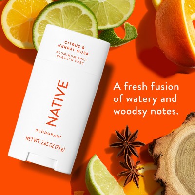 Native Solid Deodorant for Men &amp; Women Citrus &amp; Herbal Musk 2.65oz - Imperfect Container by This is Beauty US