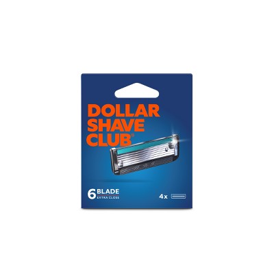 Dollar Shave Club 6-Blade Razor Refill Compatible with 4 and 6 Blade Handles 4ct Trial Size - Imperfect Box by This is Beauty US