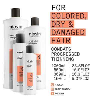 Nioxin System 4 Shampoo Cleanser  10.1 fl oz - New