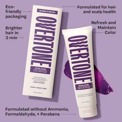 Overtone Royal Plum Daily Conditioner- Semi-Permanent Purple Hair Color  4.5 oz - New