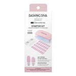 Dashing Diva Glaze Semi-Cured Gel Nail Polish Strips Starter Kit Powder Pink 32ct - New