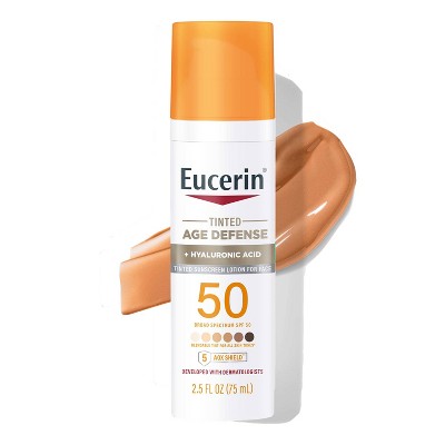 Eucerin Age Defense Face Sunscreen Tinted Lotion SPF 50 2.5 fl oz - Imperfect Box by This is Beauty US