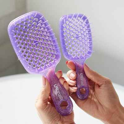 UNbrush Mini Glitter Detangling Hair Brush Amethyst Lavender - New