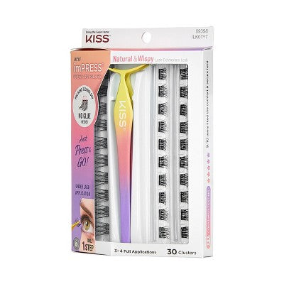 KISS imPRESS Press-On Self Adhesive Eyelashes Natural &amp; Wispy 50ct - Imperfect Box