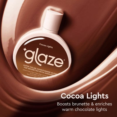 Glaze SuperGloss Color Conditioning Hair Gloss &amp; Toner Warm Cocoa Lights for Highlighted Hair 6.4 fl oz - New