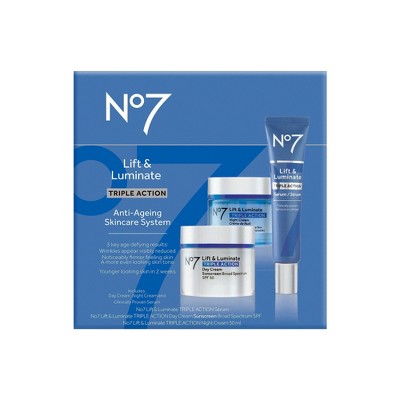 No7 Lift &amp; Luminate Triple Action 3-Piece Skincare System 3ct - Imperfect Box