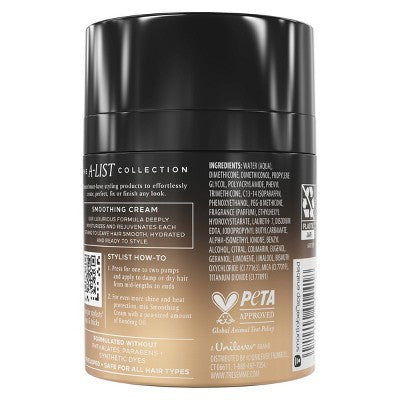 Tresemme A-List Collection Smoothing Cream, Golden Vanilla; Sandalwood Scent 3.04 fl oz - Imperfect Container by This is Beauty US