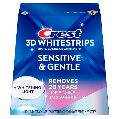 Crest 3DWhitestrips Sensitive + LED Light At-Home Teeth Whitening Kit 14 Treatments - Imperfect Box by This is Beauty US