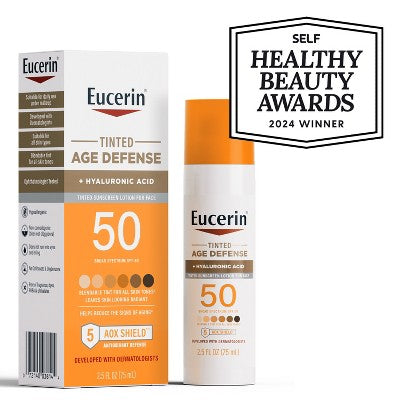Eucerin Age Defense Face Sunscreen Tinted Lotion SPF 50 2.5 fl oz - Imperfect Box by This is Beauty US