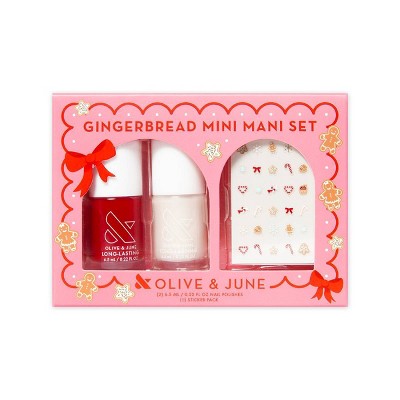 Olive &amp; June Mini Mani Nail Polish Gift Set Gingerbread 3ct - Imperfect Box