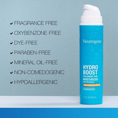Neutrogena Hydro Boost Hyaluronic Acid Facial Moisturizer to Hydrate &amp; Soothe Dry Skin SPF 50 1.7 fl oz - Imperfect Box