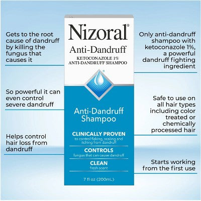 Nizoral Anti Dandruff Shampoo with 1% Ketoconazole, Clean Fresh Scent 7 fl oz - Imperfect Box by This is Beauty US