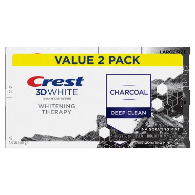 Crest 3D Whitening Therapy Charcoal Toothpaste 4.6oz/2pk - Imperfect Box by This is Beauty US