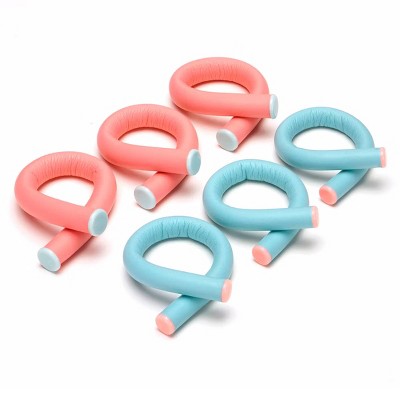 Conair Heatless Spiral Curl Rollers Coral &amp; Teal 18pcs - New