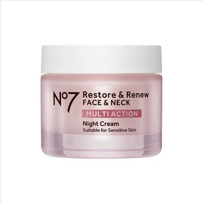 No7 Restore &amp; Renew Multi Action Face &amp; Neck Night Cream 1.69 fl oz - Imperfect Box