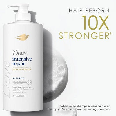 Dove Beauty Intensive Repair Hair Shampoo Pump with Glutamic Amino Serum &amp; Bio-Protein Care 28 fl oz - Imperfect Container by This is Beauty US