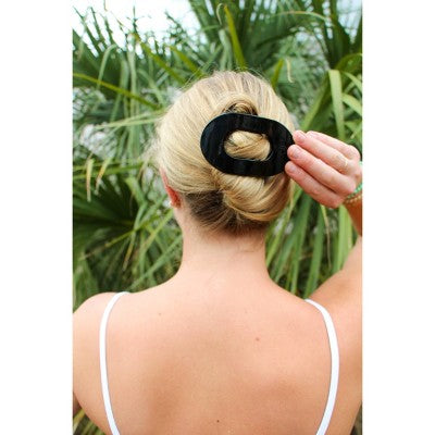 TELETIES Medium Flat Round Hair Clip Jet Black - New by This is Beauty US