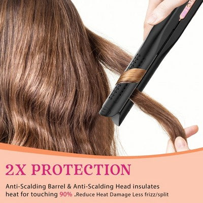 NICEBAY Airflow Styler, Titanium Hair Straightener &amp; Curling Iron with Cooling Air Vents, 5 Temps, Dual Voltage &amp; Auto Shutoff - Imperfect Box
