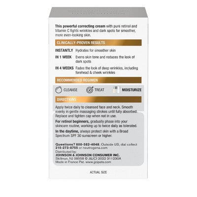 Neutrogena Rapid Tone Repair Retinol + Vitamin C Face and Neck Cream 1.7oz - Imperfect Box by This is Beauty US