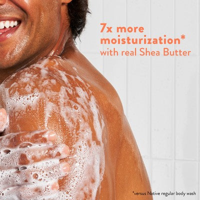 Native Moisturizing Shea Butter 24hr Hydration Body Wash Peach &amp; Orange Blossom 18 fl oz - Imperfect Container