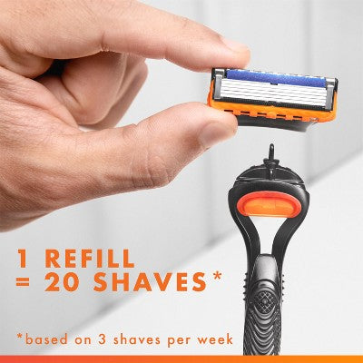 Gillette Fusion5 Value Pack Razor Handle + 5 Blade Refills - Imperfect Box by This is Beauty US