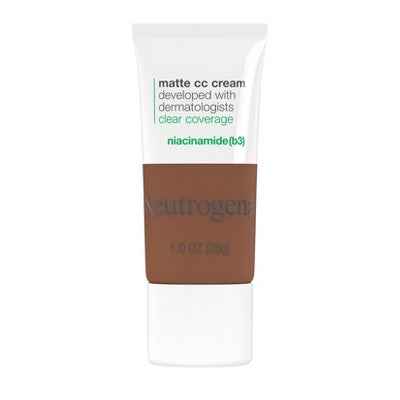 Neutrogena Clear Coverage Flawless Matte Color Correcting Cream, Full-Coverage 9.0 Cinnamon - New
