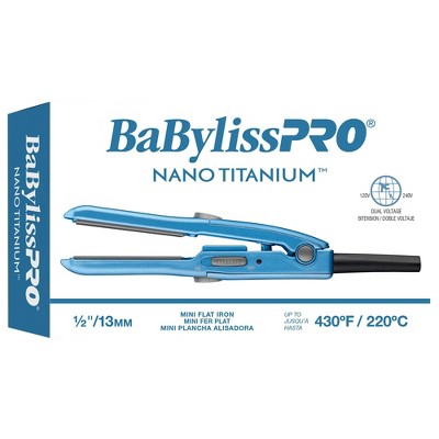 BaBylissPRO Nano Titanium Mini Flat Iron &amp; Pouch Blue - New by This is Beauty US
