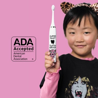 Made by Dentists Kids; Rechargeable Electric Toothbrush with 2 Replacement Toothbrush Heads Cheetah - New by This is Beauty US