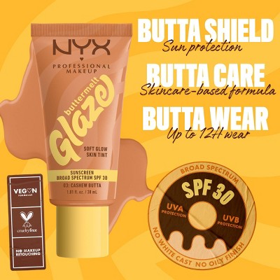 NYX Professional Makeup Buttermelt Glaze Skin Tint with SPF 30 Cashew Butta 1.01 fl oz - Imperfect Container by This is Beauty US