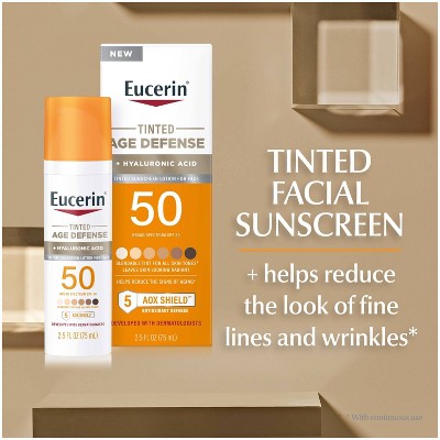 Eucerin Age Defense Face Sunscreen Tinted Lotion SPF 50 2.5 fl oz - Imperfect Box by This is Beauty US