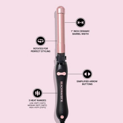 BEACHWAVER Co. B1 Rotating Curling Iron Midnight Rose 1" - Imperfect Box by This is Beauty US