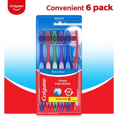 Colgate Extra Clean Full Head Toothbrush Medium 6ct - Imperfect Box by This is Beauty US