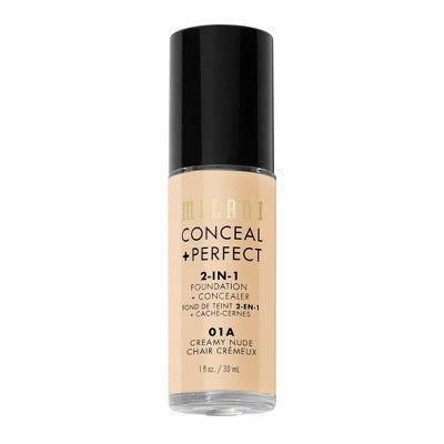 Milani Conceal + Perfect 2-in-1 Foundation + Concealer 01A Creamy Nude 1 fl oz - Imperfect Container by This is Beauty US
