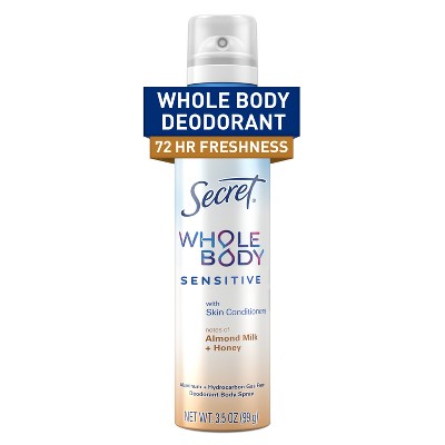 Secret Whole Body Deodorant Spray Almond Honey 3.5oz - New by This is Beauty US