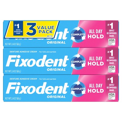 Fixodent Original Complete Denture Adhesive Cream 2.4oz/3pk - Imperfect Box by This is Beauty US