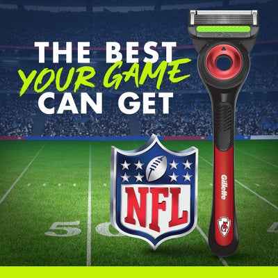 Gillette Labs Mens Special NFL Chiefs Edition Shaving Razor with 4 Refills and Magnetic Stand - New