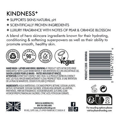 Baylis &amp; Harding Kindness Hyaluronic Acid Handwash Pear and Orange Blossom 16.9 fl oz - Imperfect Container by This is Beauty US