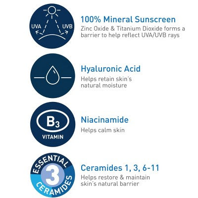 CeraVe Hydrating Mineral Face Sunscreen Lotion &amp; SPF 30 2.5oz - Imperfect Box